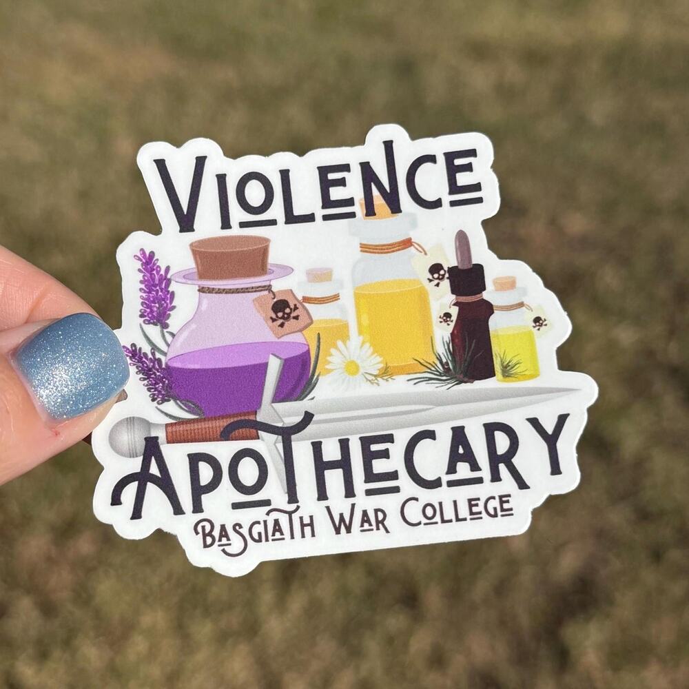 Violence Apothecary Sticker - Fourth Wing Inspired Basgiath War College Design - Picture 1 of 1